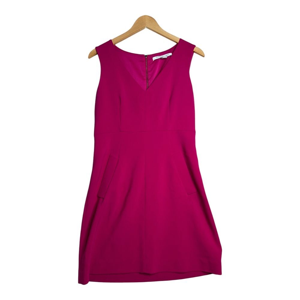 Diane Von Furstenberg DVF Halle Pocket Sheath Mini Dress size 6 Pink